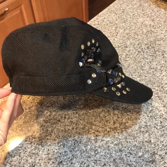 Black jewel embellished hat new jazz dance - Picture 8 of 8